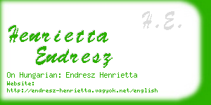 henrietta endresz business card